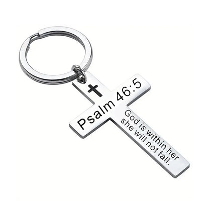 Christian Bible Verse Cross Keychain