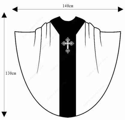 Premium Roman Catholic Chasuble Vestment – Liturgical Priest Mass Gown with Alpha Omega Orphrey
