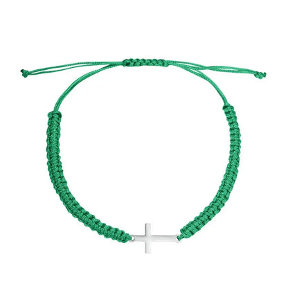 Braided Cross Charm Bracelet