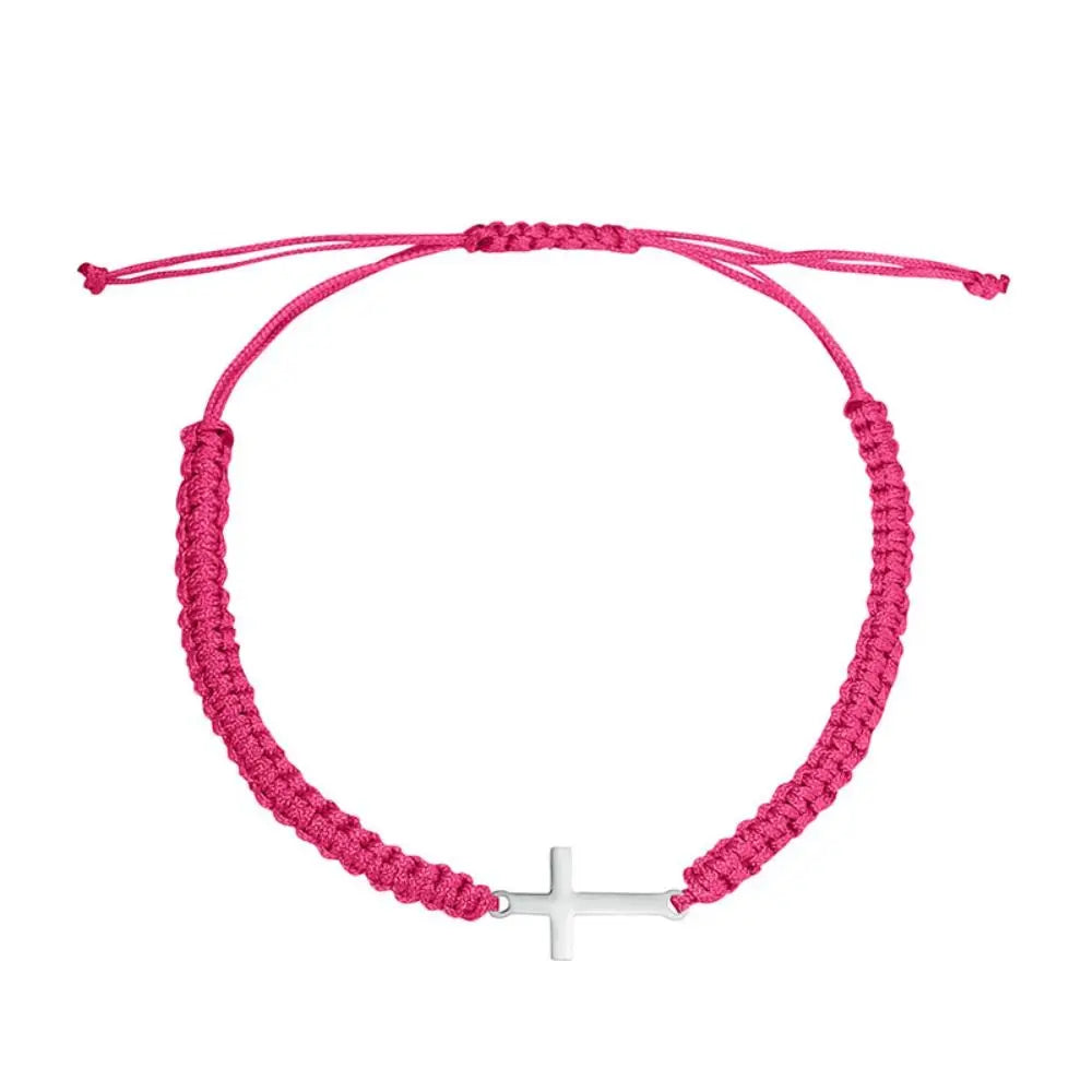Braided Cross Charm Bracelet
