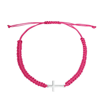 Braided Cross Charm Bracelet