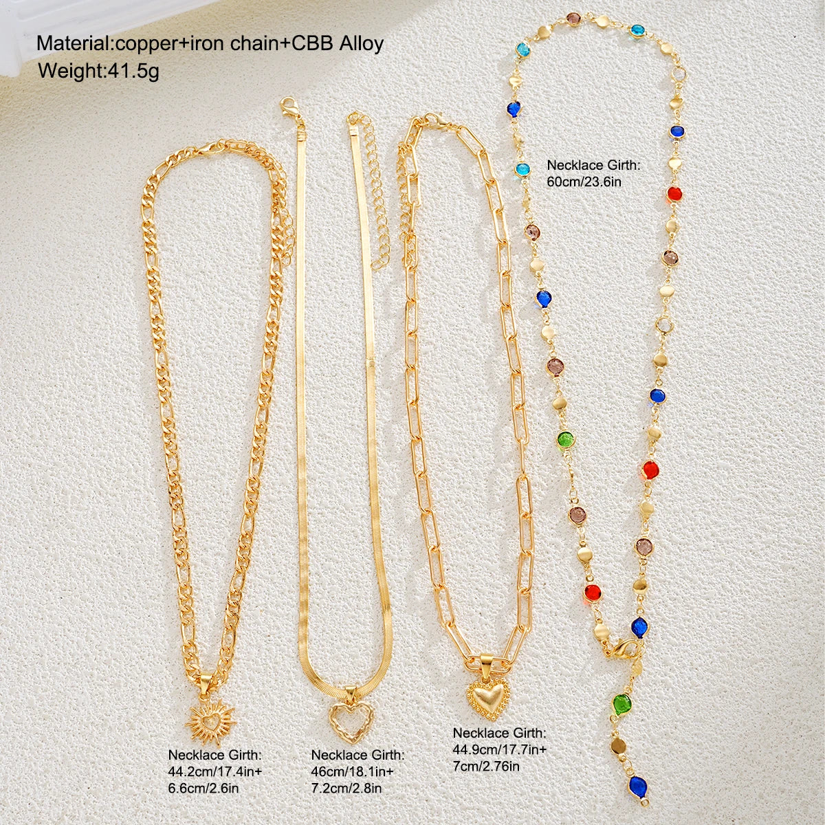 Layered Gold Necklace Set — 4-Piece Chain Collection