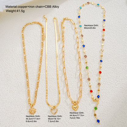 Layered Gold Necklace Set — 4-Piece Chain Collection