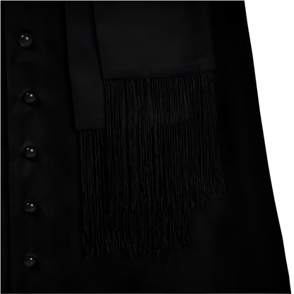 Clergy Cassock Robe Set — Complete Liturgical Vestment with Shoulder Cape, Cincture Belt, and Cross Pendant