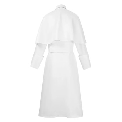 Clergy Cassock Robe Set — Complete Liturgical Vestment with Shoulder Cape, Cincture Belt, and Cross Pendant