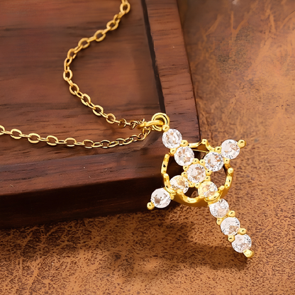 Cross & Crown Pendant Necklace — Faith, Hope, and Eternal Promise