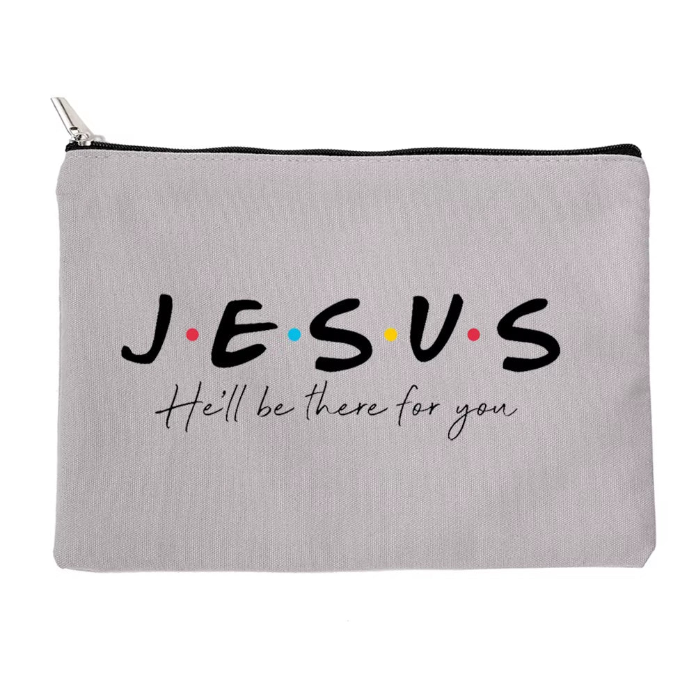 Jesus Canvas Cosmetic Bag for Women
