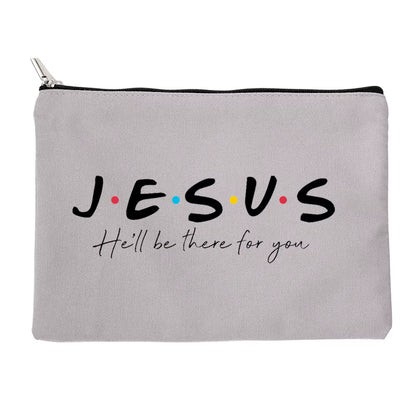 Jesus Canvas Cosmetic Bag for Women