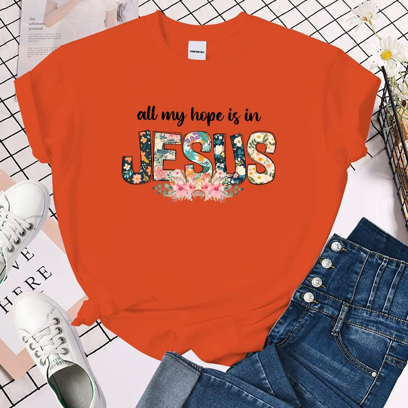 All My Hope is in Jesus" Floral T-Shirt