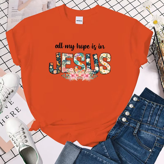 All My Hope is in Jesus" Floral T-Shirt