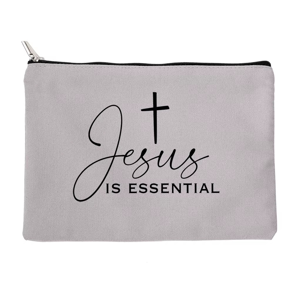 Jesus Canvas Cosmetic Bag for Women