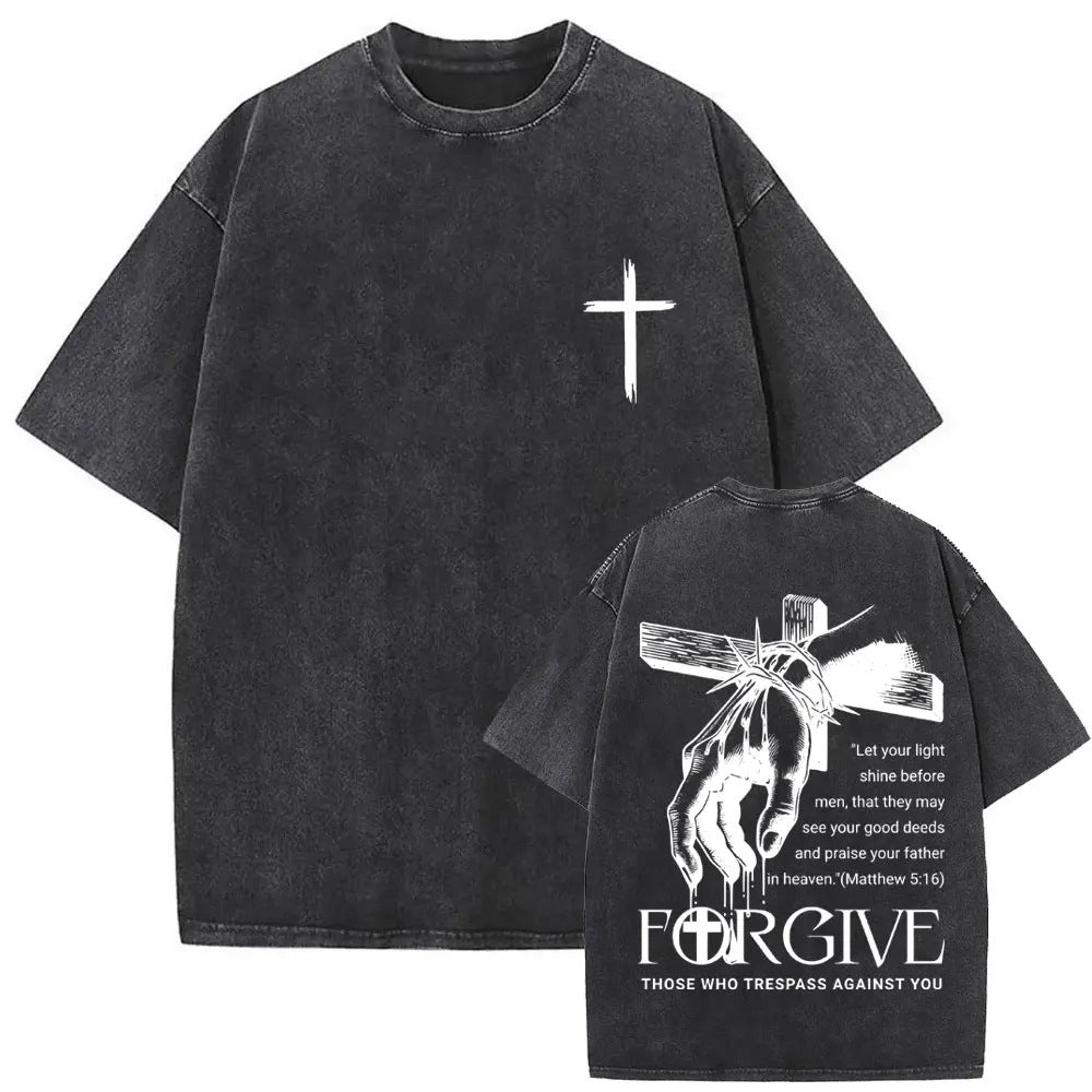 Jesus Forgive Them Father Vintage Christian T-shirt