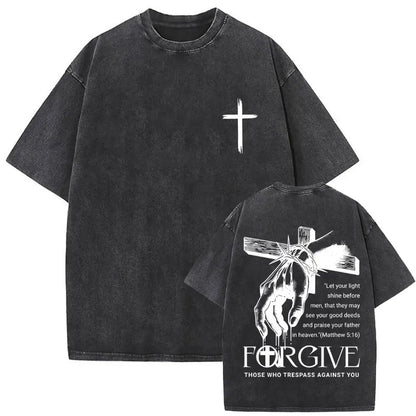 Jesus Forgive Them Father Vintage Christian T-shirt
