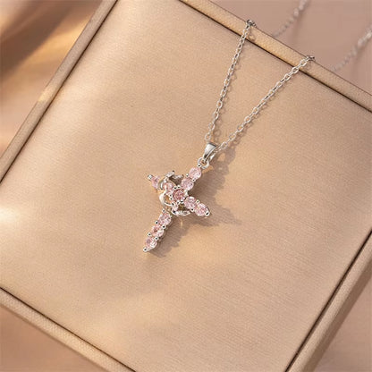 Radiant Zircon Cross Necklace