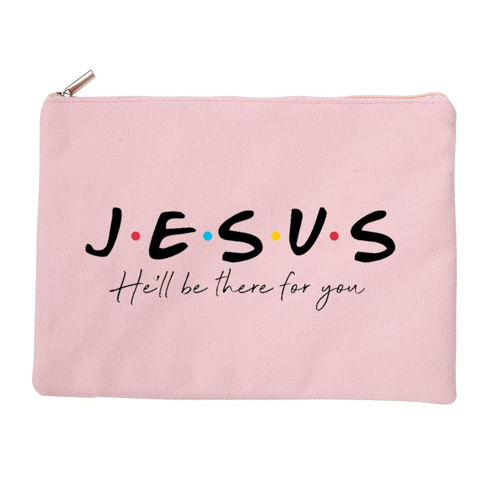 Jesus Canvas Cosmetic Bag for Women