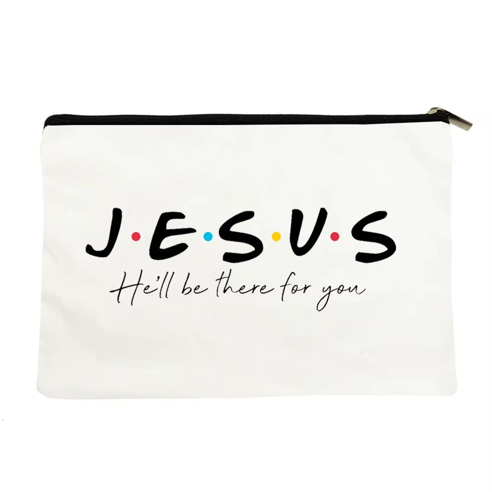 Jesus Canvas Cosmetic Bag for Women